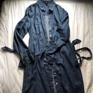 Long denim jacket